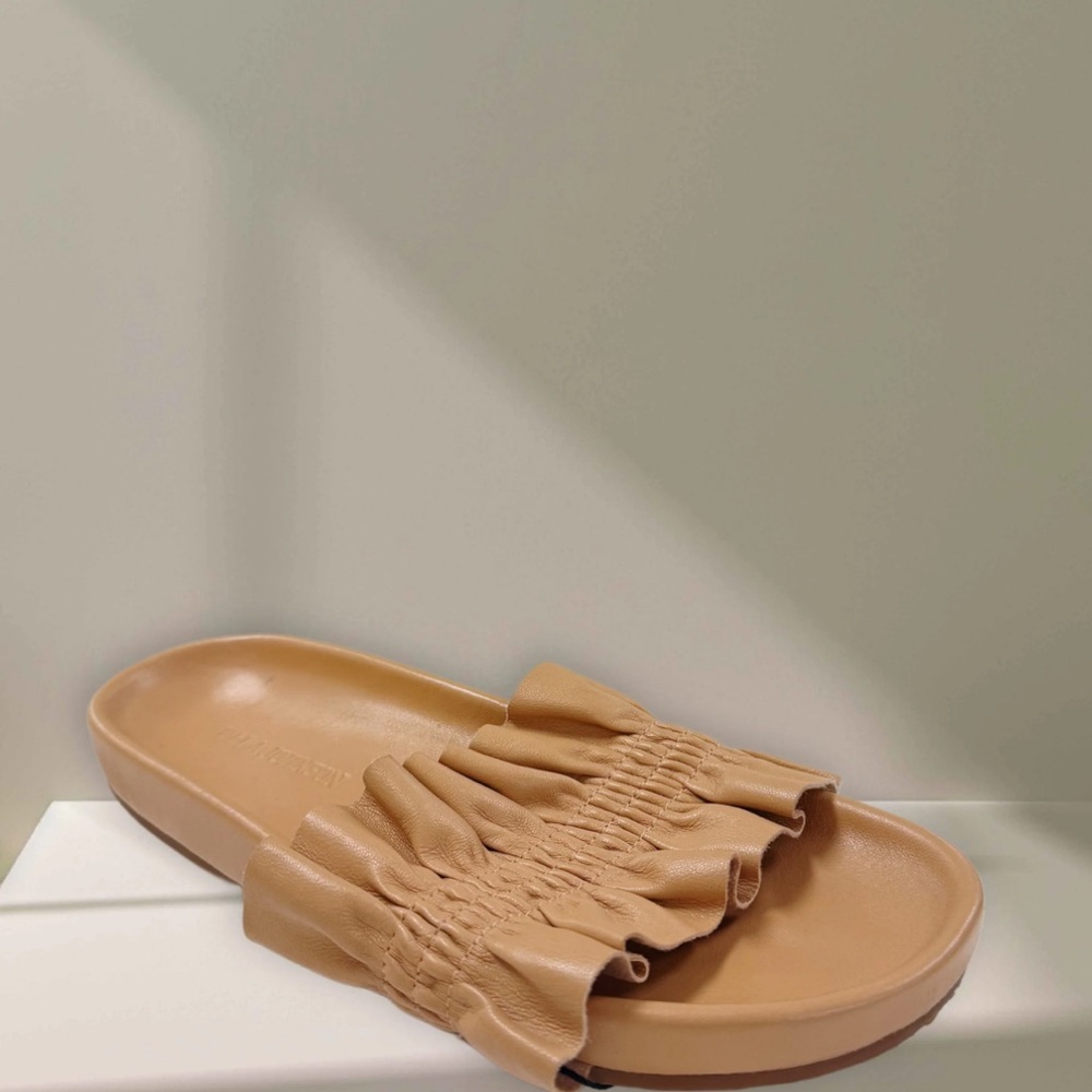 Ulla Johnson Tan Ruffle Sandals - Picture 2 of 3
